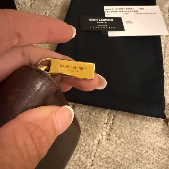 Saint Laurent Dark Brown Leather Clutch - Picture 14 of 16